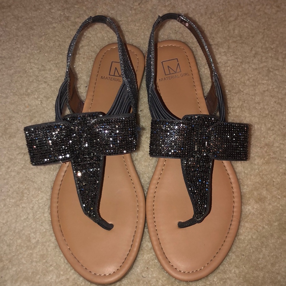 Silver flat sandals